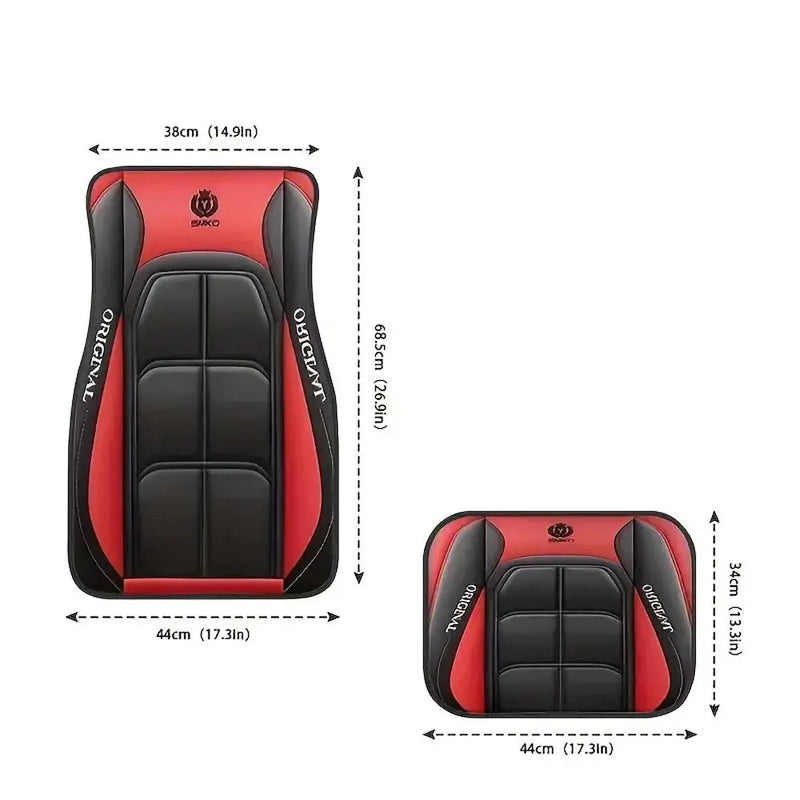 Tapetes de carro com padrão Y de 4 peças - absorventes, antiderrapantes