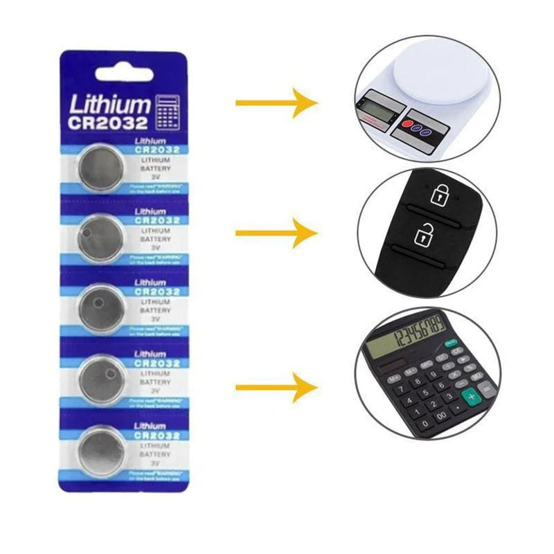 Kit 5 Baterias Lithium Cr 2032 3v para Alarmes e controle remoto do portao etc...