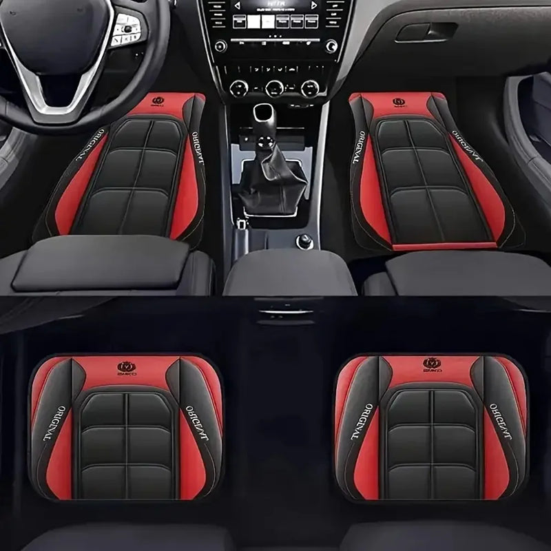 Tapetes de carro com padrão Y de 4 peças - absorventes, antiderrapantes