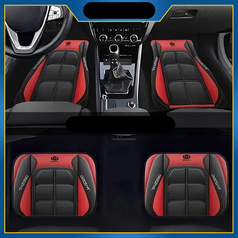 Tapetes de carro com padrão Y de 4 peças - absorventes, antiderrapantes