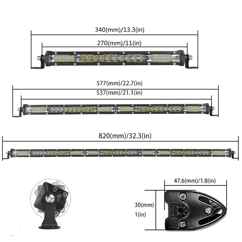 Barra de LED Slim Spot Flood Off Road 12V 24V
