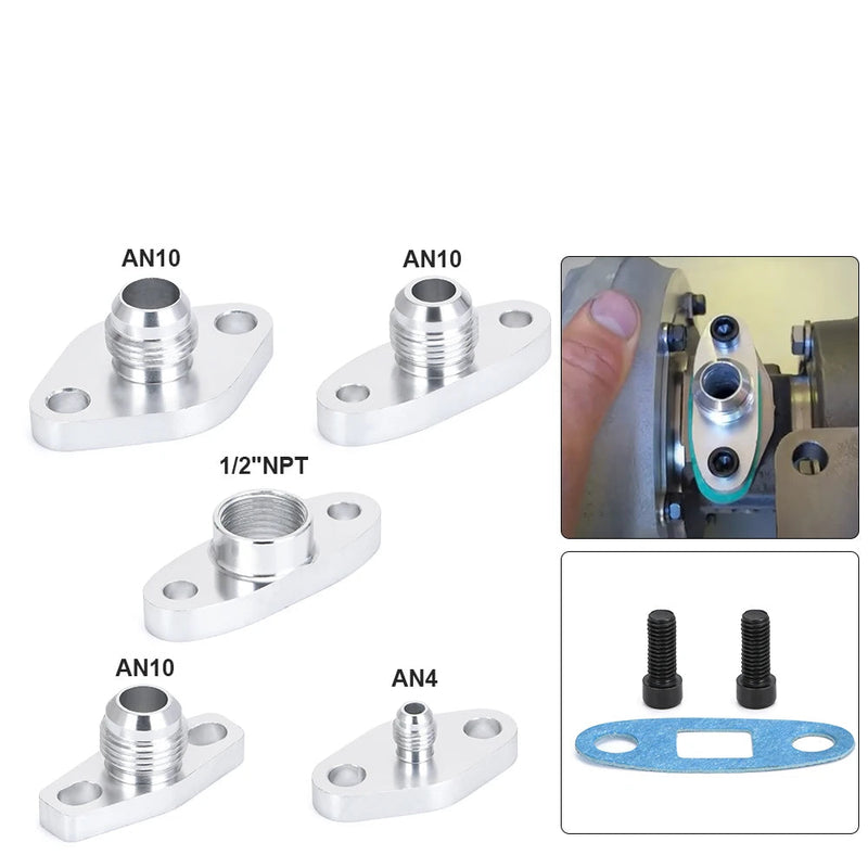 Adaptador de Flange de Retorno/Drenagem de Óleo da Turbina