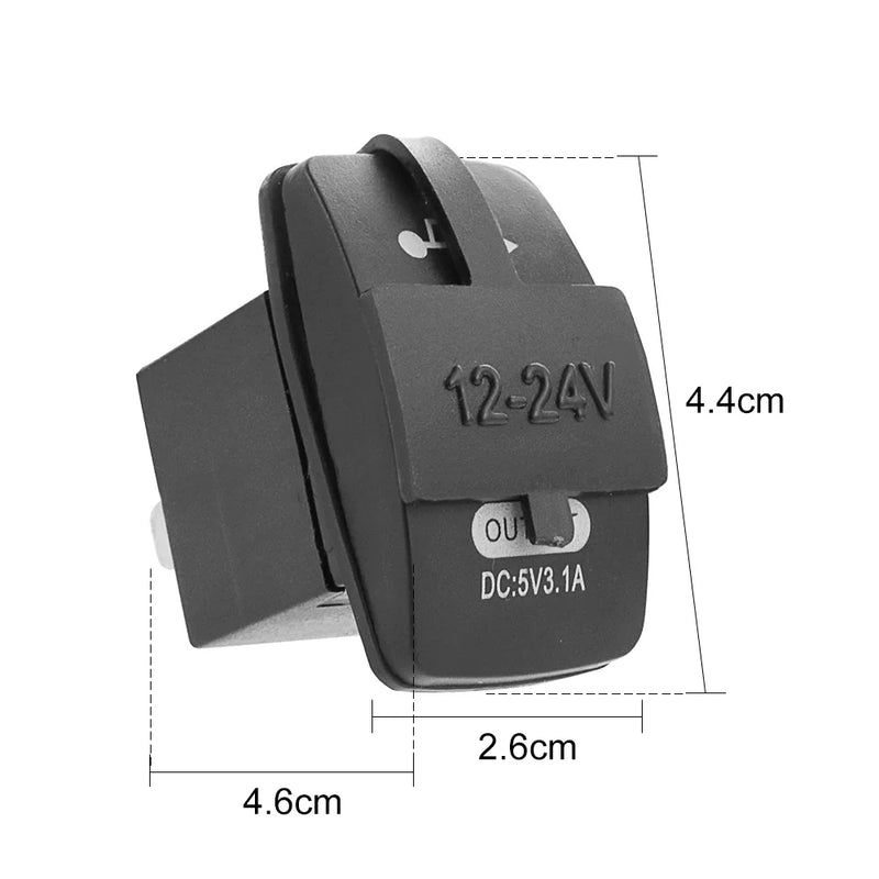 Tomada USB Carregador de Carro À Prova D'Água para Motocicleta, Barco, Marítimo, Caminhão e carro