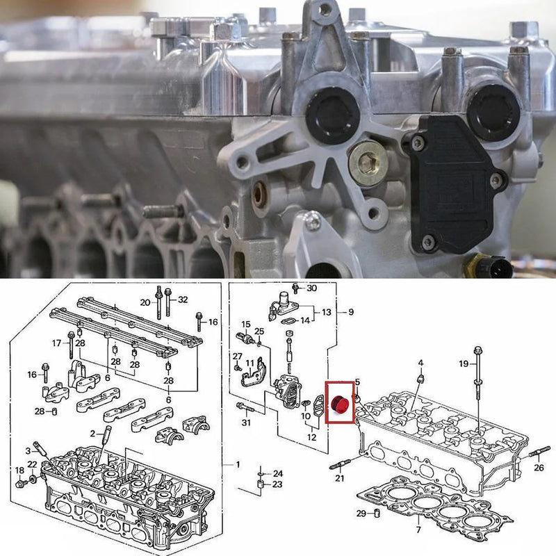 Tampa de Vedação do Eixo de Comando Plugue Triplo O-Ring Substituição frontal de Alumínio