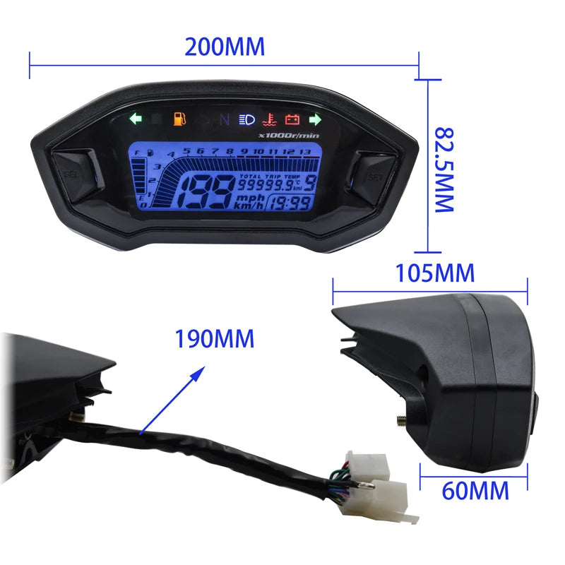 Painel,Velocimetro Digital em Led Eletrônico Universal para Motos e etc...