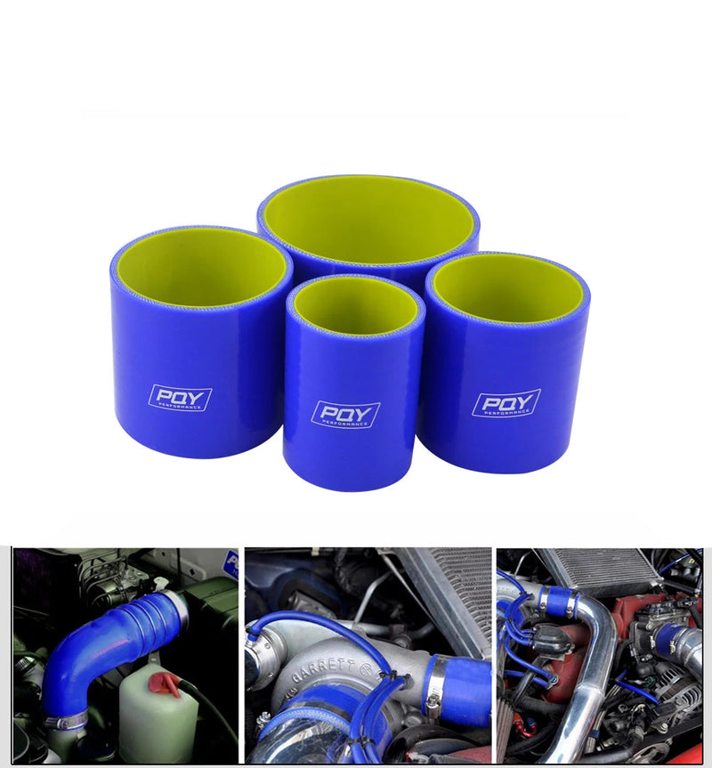 Mangueira de acoplamento de tubo de admissão de turbo intercooler de silicone reto azul e amarelo de 2" 51 mm