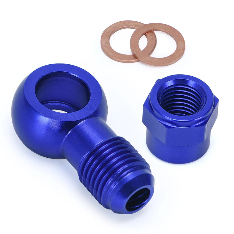 Adaptador Tampa para Bomba de Combustível de Tomada Banjo de Alumínio Azul AN6T