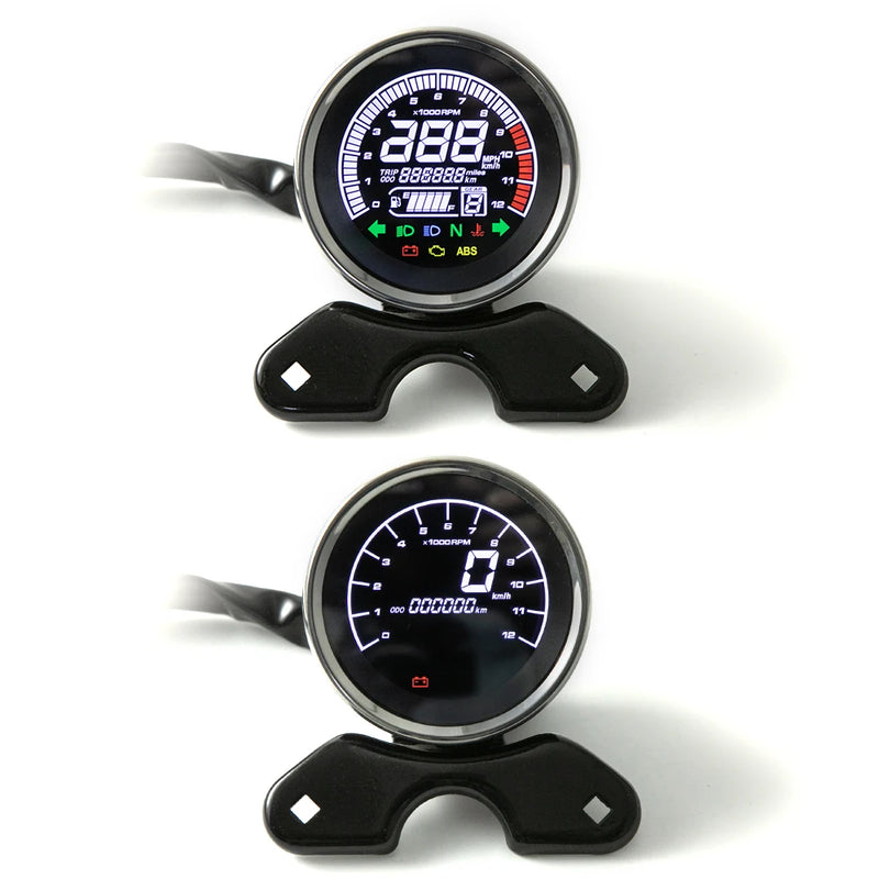Velocimetro Painel Led Redondo LCD 12V