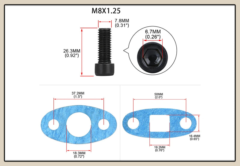 Adaptador de Flange de Retorno/Drenagem de Óleo da Turbina