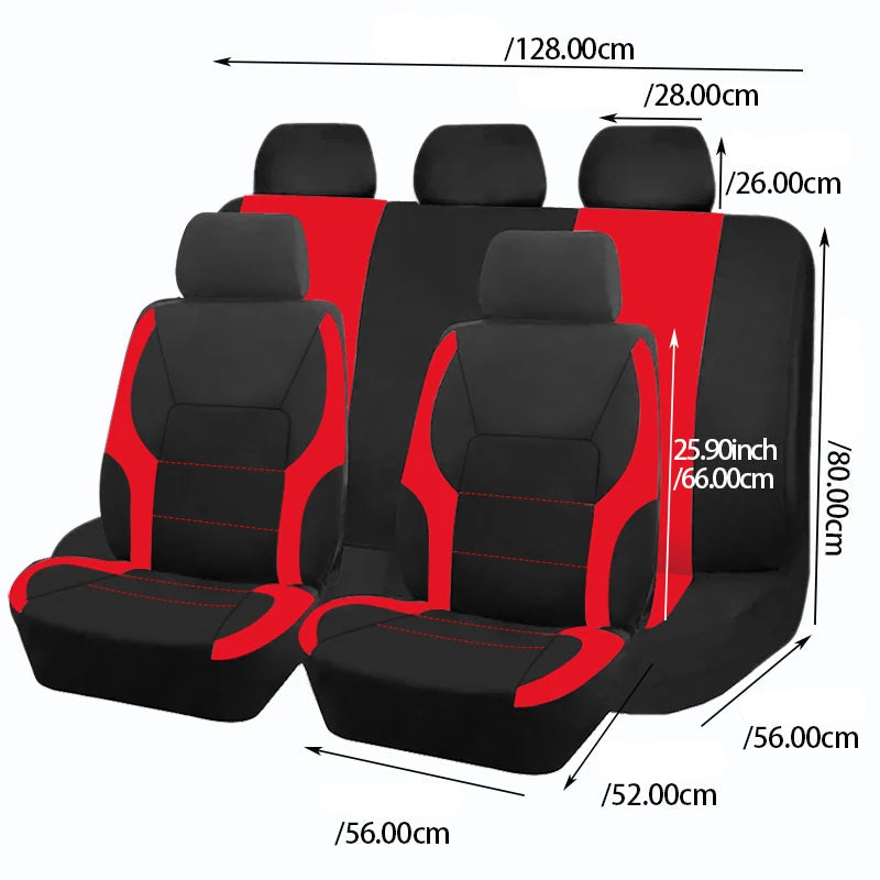 Capas de assento de carro de poliéster universal com design esportivo
