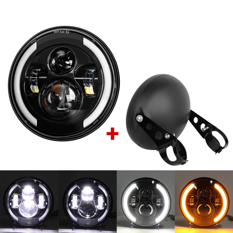 Farol universal Redondo em LED de 7 Polegadas