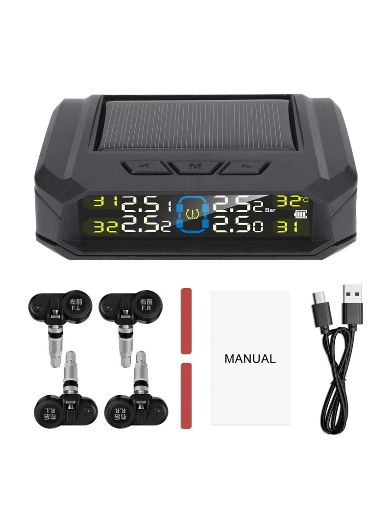 Sistema de Monitoramento de Pressão de Pneus de Veículos Digital Sem Fio Universal