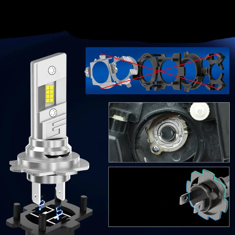 Farol Lâmpada LED  H7  Light 6500K 12V 120W