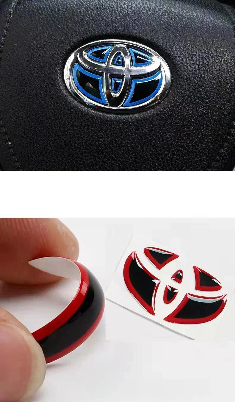 Adesivo Interno de Volante de Carro com acabamento em Fibra de Carbono para Toyota