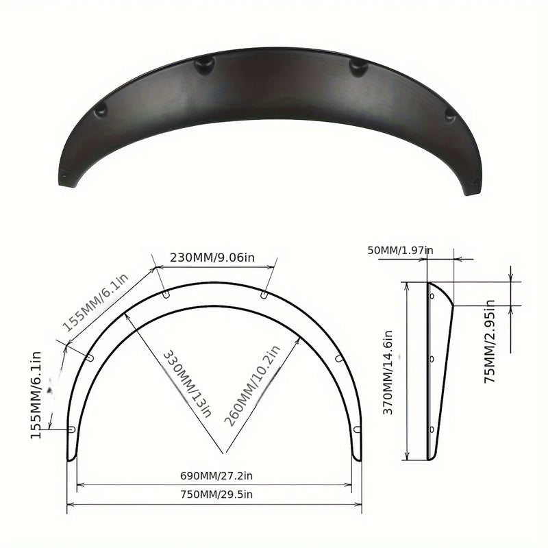 Acessórios de modificação de arco de roda universal automotivo