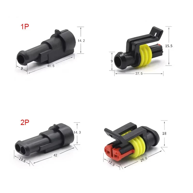 Conectores elétricos automotivos à prova d'água de 2 pinos