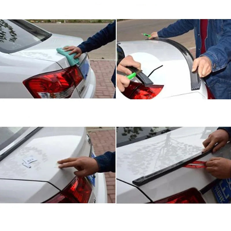 Spoiler Traseiro de Borracha Fibra de Carbono Universal 1.5M 5D