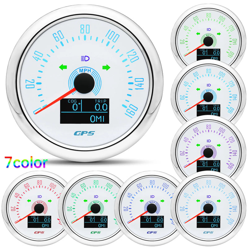 Velocimetro Painel Digital GPS 7 Cores 85mm