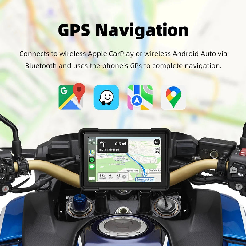 Velocimetro Painel Digital Carplay Android Prova D'Água para Motos