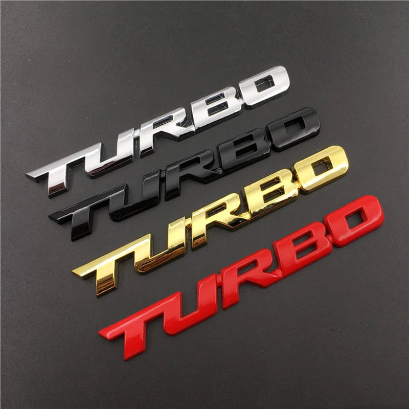 Emblema Adesivo  TURBO 3D Metal