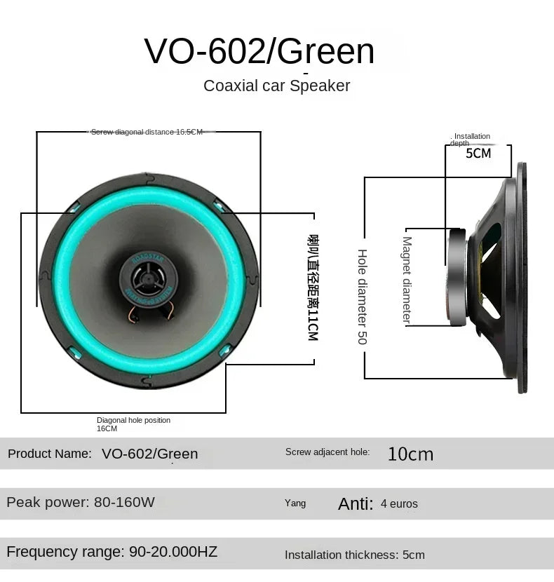 Alto-Falantes de Carro de 4/5/6,5 Polegadas Subwoofer Coaxial