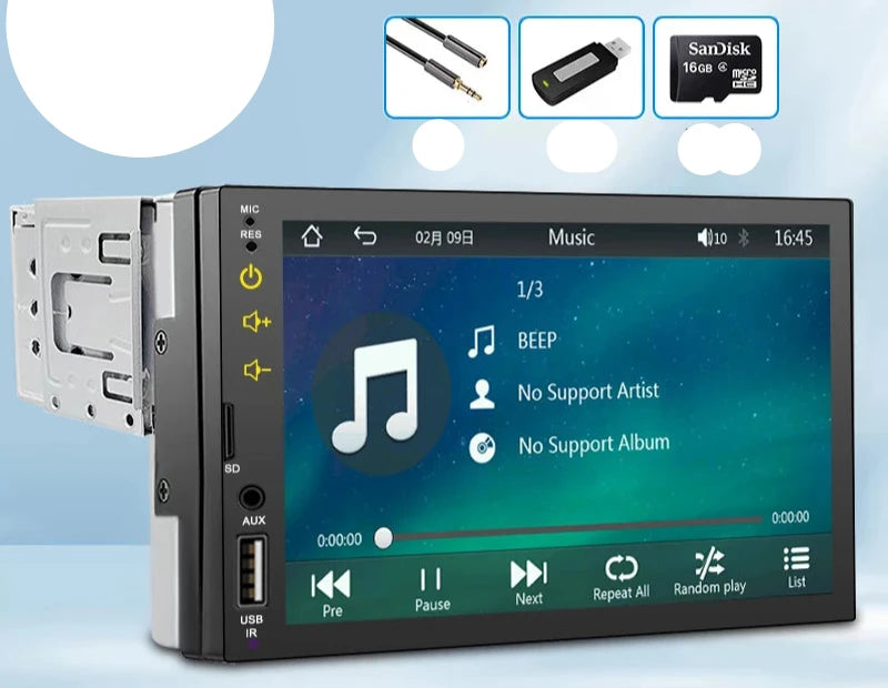 Multimedia Player 7 polegadas 1 Din MP5 radio