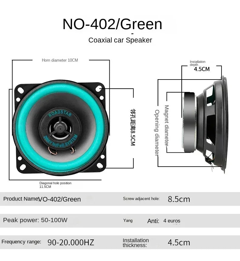 Alto-Falantes de Carro de 4/5/6,5 Polegadas Subwoofer Coaxial