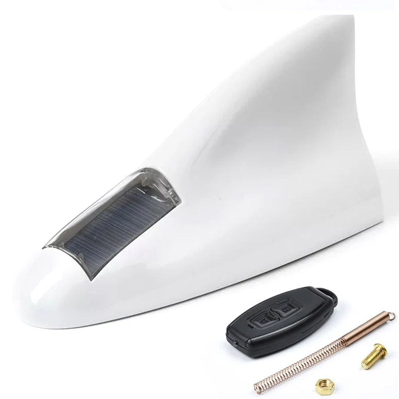 Antena Universal de Barbatana de Tubarão, Luz Solar para Carro, Luz Anticolisão