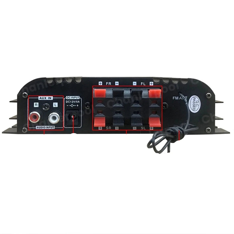 Amplificador de áudio digital de 4 canais Bluetooth Karaoke