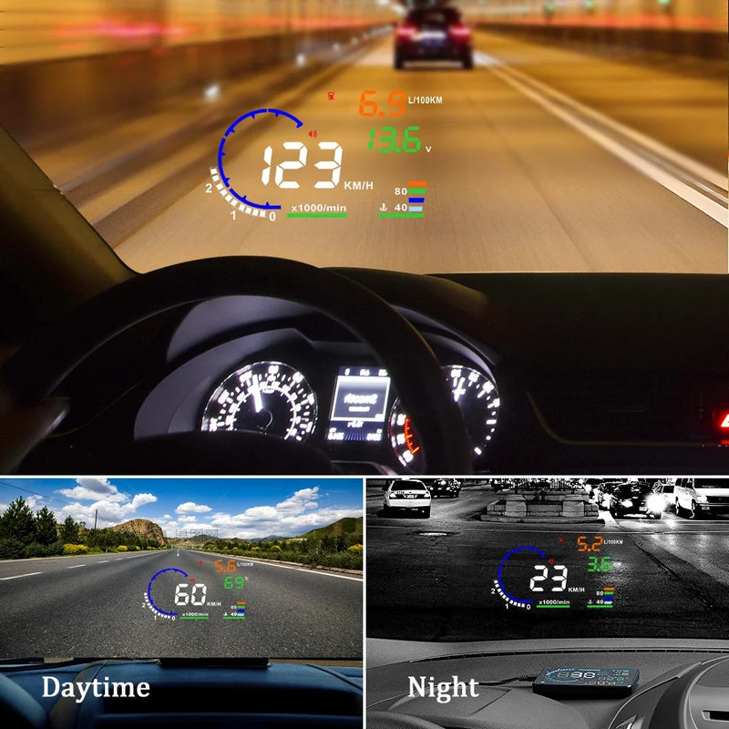 Velocimetro Painel LED Projetor de Para-Brisa OBD2