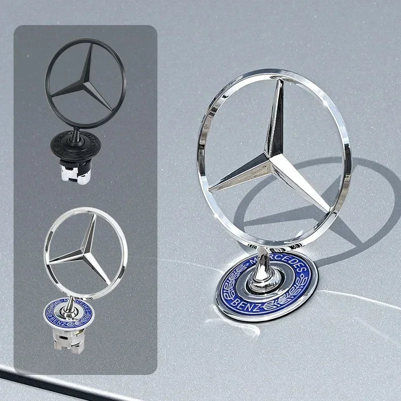 Emblema para capô de carro, logotipo cromado MERCEDES-BENZ