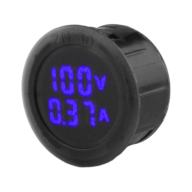 Display Digital Voltímetro Amperímetro Forma Redonda Alta Precisão DC 5V ~ 100V