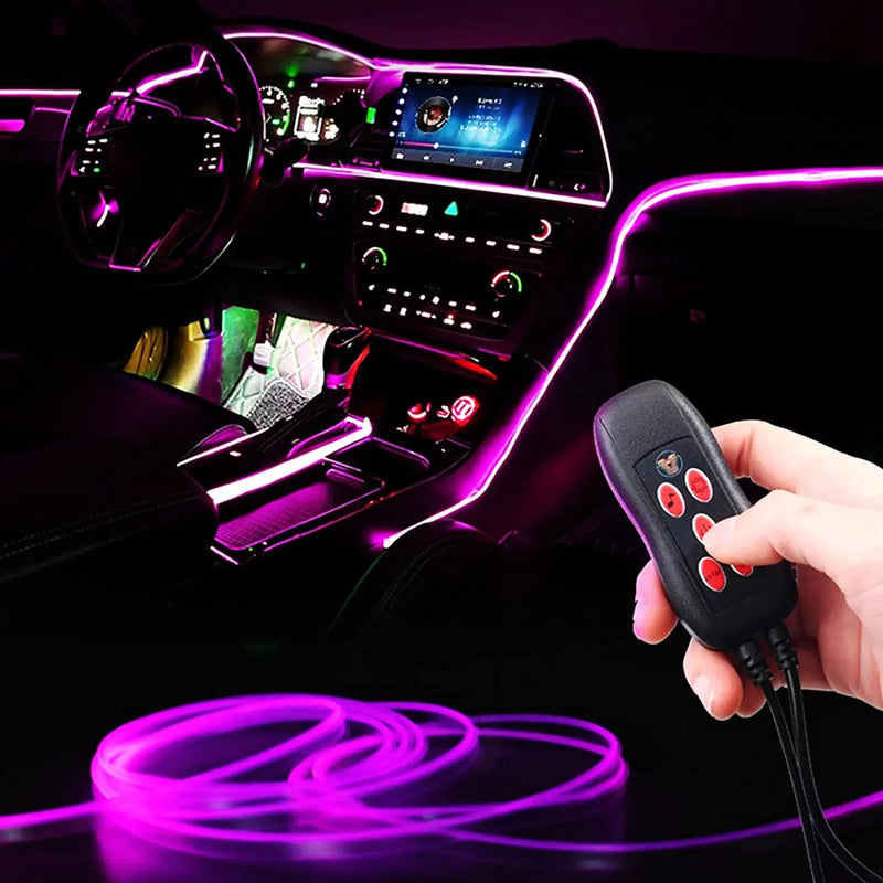 Fita led mult cor para interiores de carros efeito neon