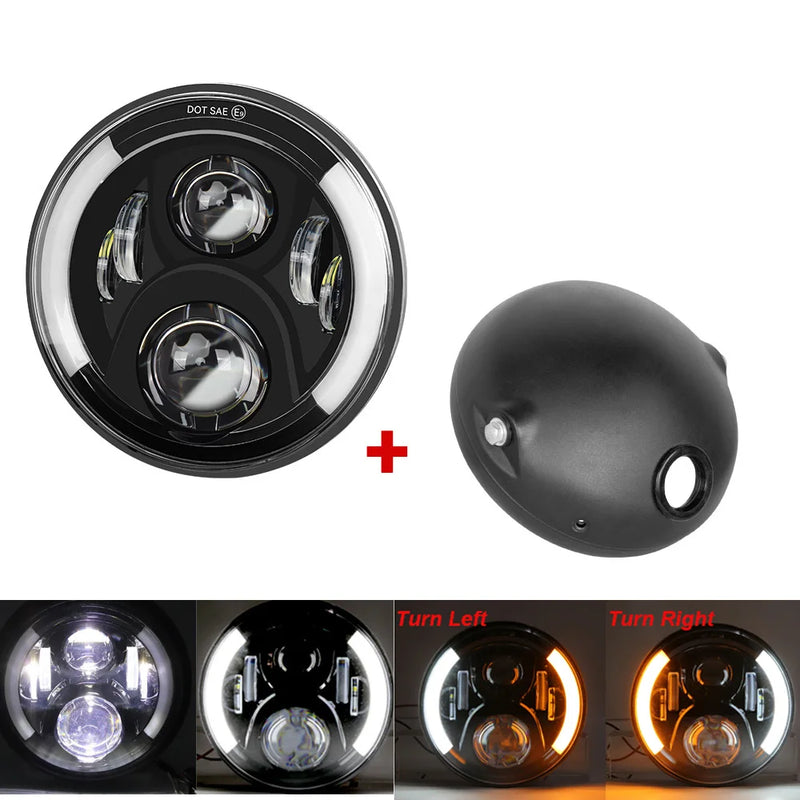 Farol universal Redondo em LED de 7 Polegadas