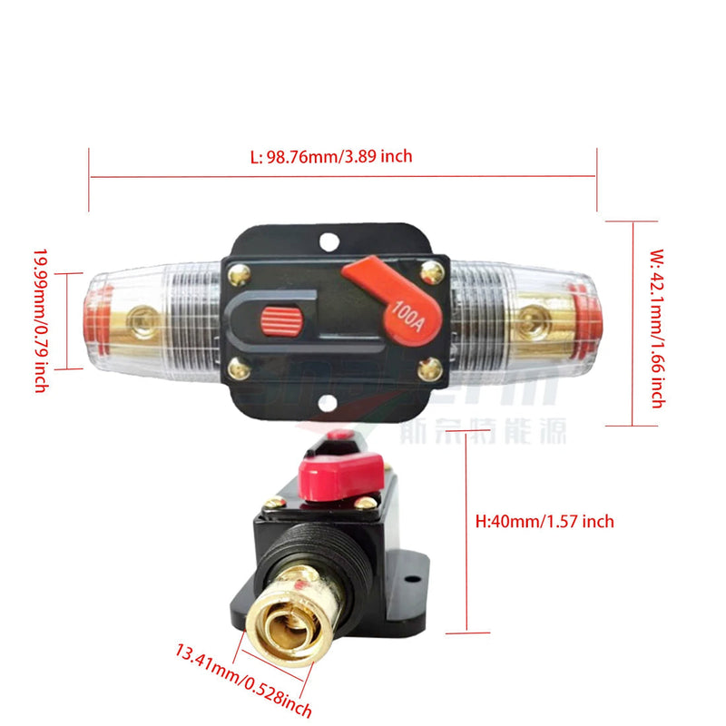 Disjuntor Rearmável Automotivo 150A 125A 100A 80A 60A 50A 40A 30A 20A 12V / 24V