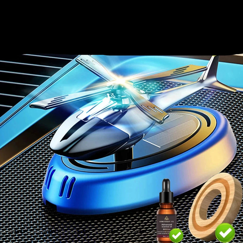 Difusor de aroma Helicóptero de Rotação Movido a Energia Solar Aromaterapia, Ambientador de Ar para Carro