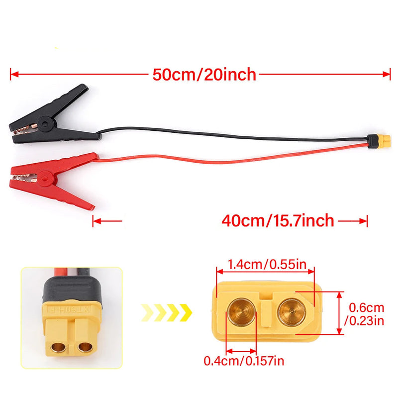 Clipe de Jacaré Para Carros Caminhões 14AWG 50cm