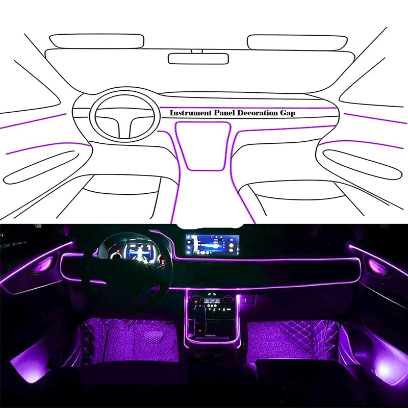Luzes de Fio Led flexíveis com Controle de Aplicativo Neon