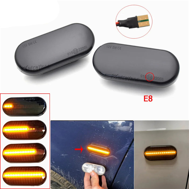 Lampadas Pisca de Led Laterais sequencial Bora Golf Passat Polo Ibiza 2 Peças Dinâmico