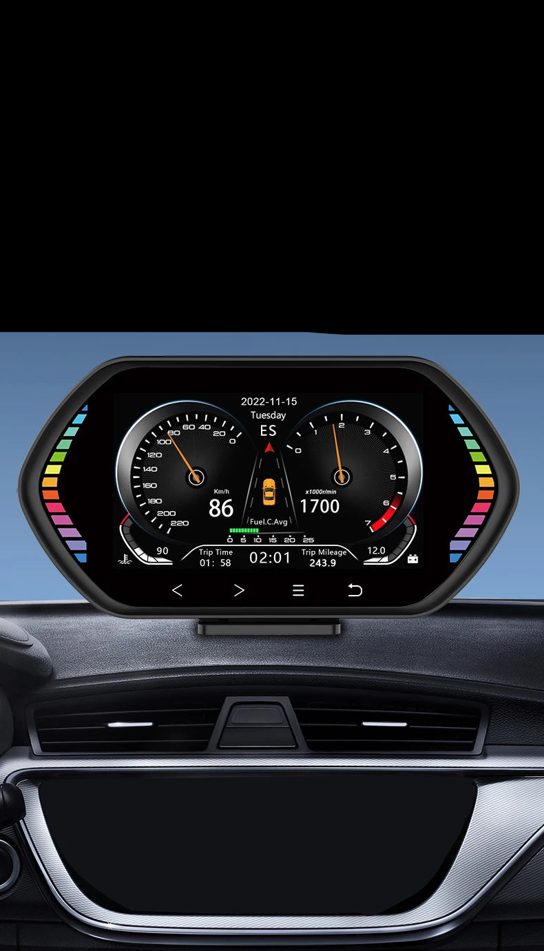 Velocímetro Painel Digital HUD OBD2 após 2008