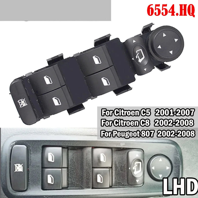 Interruptor Elétrico de Janela para Peugeot 807 Citroen C8 2002-2008 C5 2001-2007
