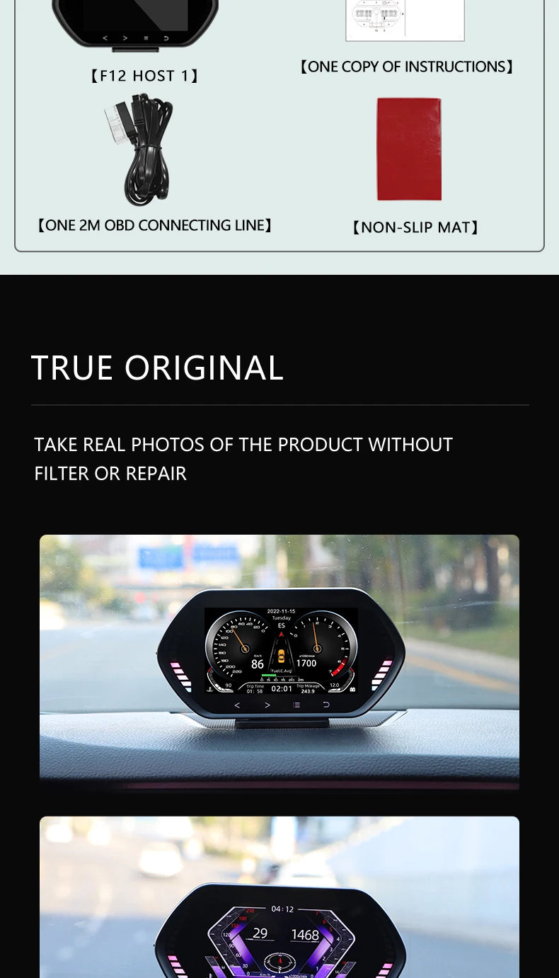Velocímetro Painel Digital HUD OBD2 após 2008