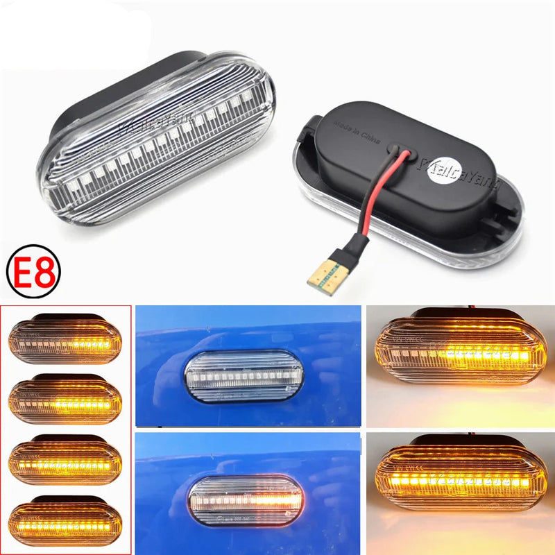 Lampadas Pisca de Led Laterais sequencial Bora Golf Passat Polo Ibiza 2 Peças Dinâmico