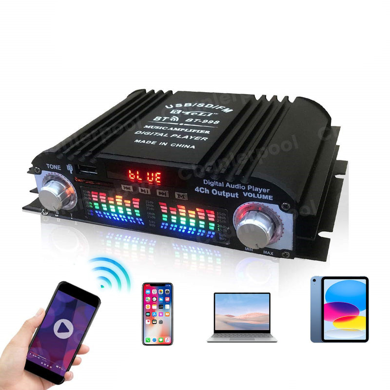 Amplificador de áudio digital de 4 canais Bluetooth Karaoke