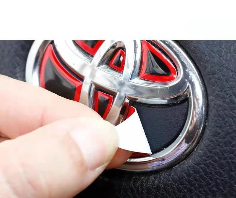 Adesivo Interno de Volante de Carro com acabamento em Fibra de Carbono para Toyota