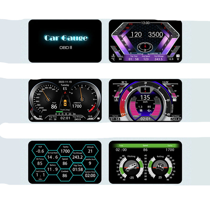 Velocímetro Painel Digital HUD OBD2 após 2008