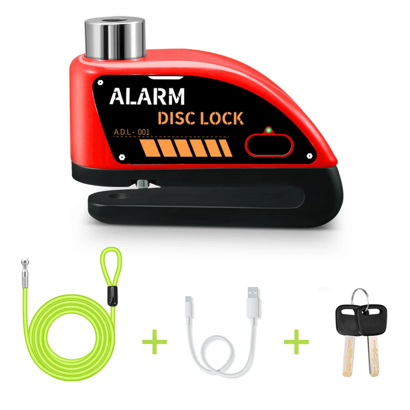 Trava de Disco a Prova D`água com Alarme Anti-Roubo de 110db