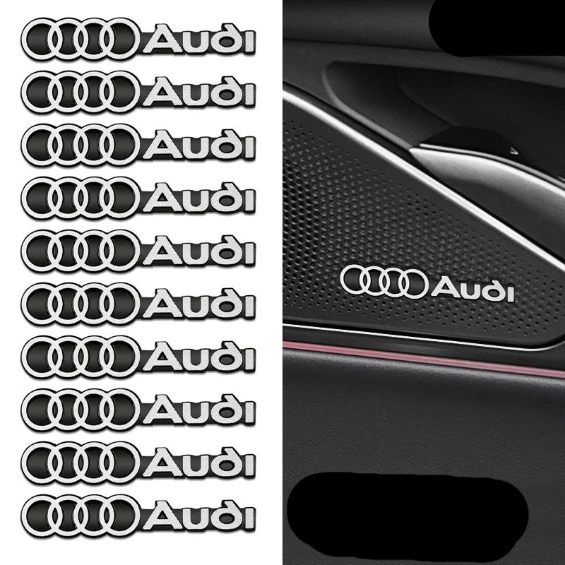 Emblema de alumínio 3D Adesivo para Audi 10 peças
