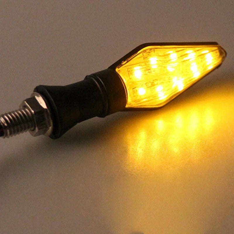 Pisca-pisca para Motocicleta 12LED (1 peça) Âmbar+Azul Dupla Cor.