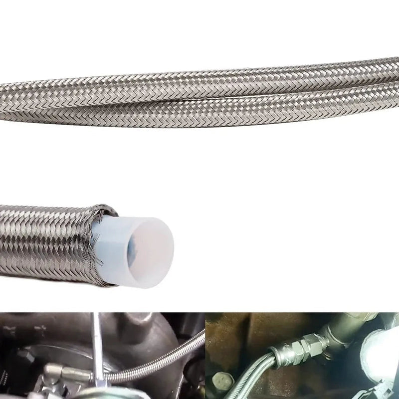 Kit de Linha de Óleo Turbo em Aço Inoxidável Trançado Universal